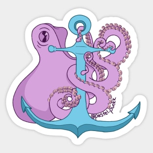 Purple Octopus and Anchor Sticker